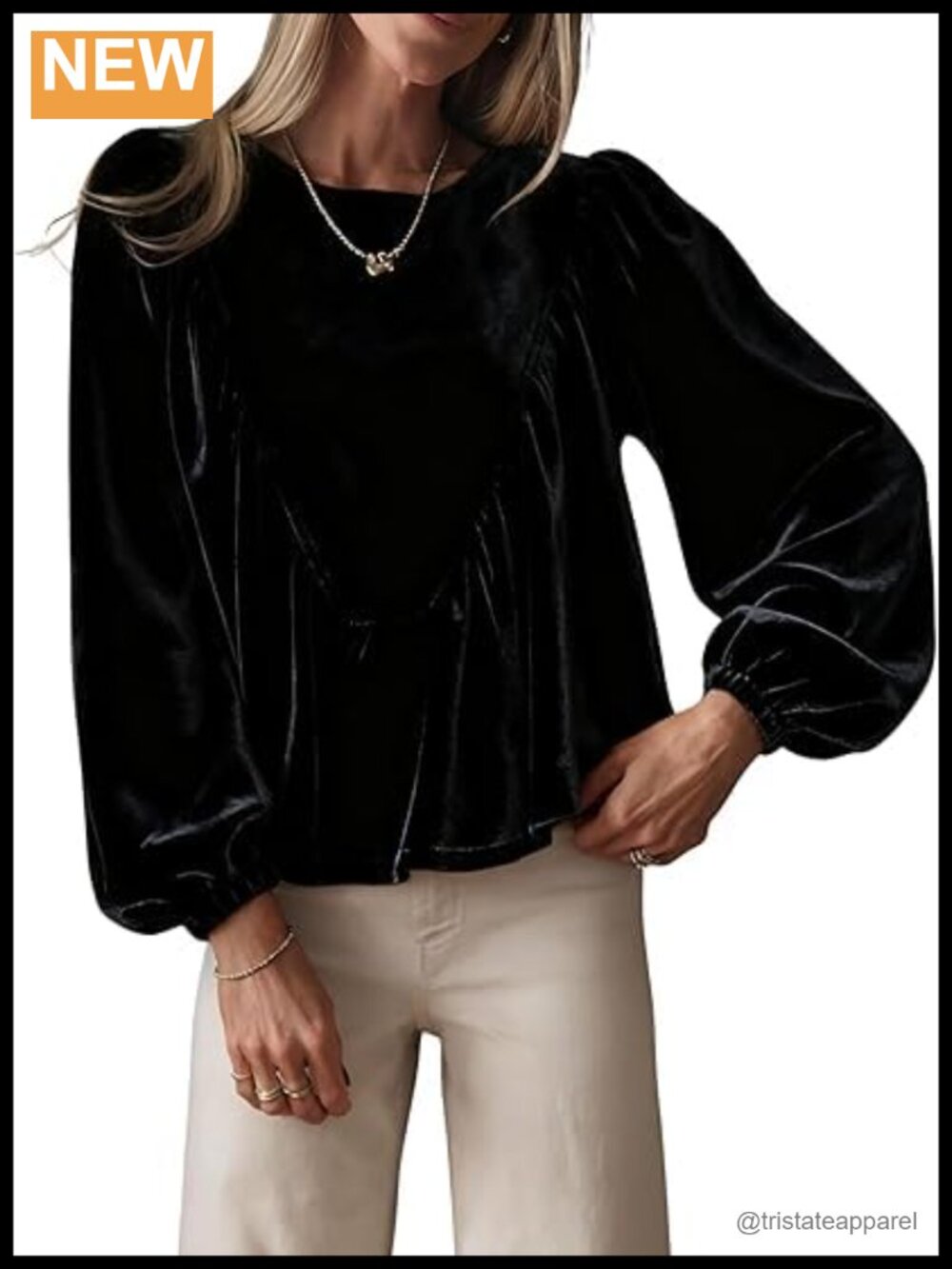 Women's Velvet Peplum Blouse Long Sleeve Ruched Puff Sleeve Top